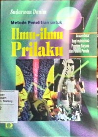 Image of Metode Penelitian untuk ilmu-ilmu prilaku / Sudarwan Danim