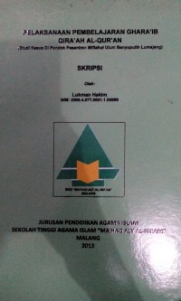 Image of Pelaksanaan Pembelajaran Gharib Qira'ah Al-Qur'an (studi kasus di pondok pesantren miftahul ulum banyu putih Lumajang)