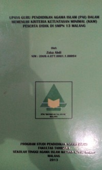 Image of upaya guru PAI dalam memenuhi kreteria ketuntasan minimal peserta didik di SMPN 13 Malang