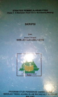 Image of Strategi pembelajaran fiqih ; kelas x-E MA Annur Malang