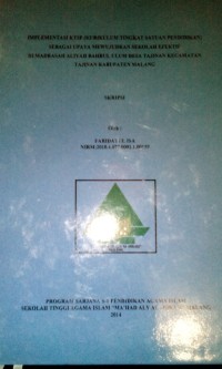 Image of Implementasi KTSP sebagai uapaya mewujudkan sekolah efektif di madrasah aliah bahrul ulum