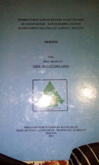 Image of Pembentukan karater pada anak usia dini di TK bahrul ulum randu gading tajinan